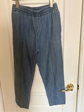 GAP Light Blue Gathered Waist Denim Pants